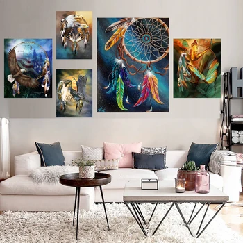 

5 Pcs/Set Wind Chimes Eagle Butterfly Diamond Paintings Full Drill Square/Round 5D Diamond Painting Mosaic Needlework Paintings
