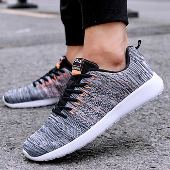 

Brand New Casual Men Shoes Mesh Breathable Lace-up Sneakers Lightweight Comfortable Shoes Male Running Shoes Zapatillas Hombre