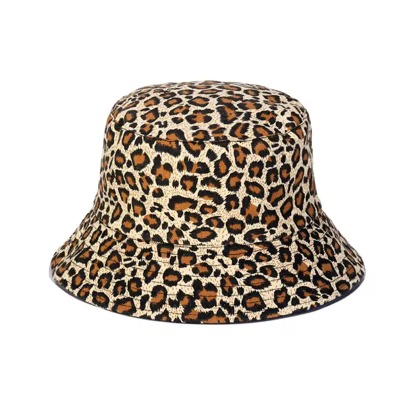 大人のヒョウ柄綿バケツ帽子紫漁師双方ウェアラブルキャップ バケツの帽子 Aliexpress