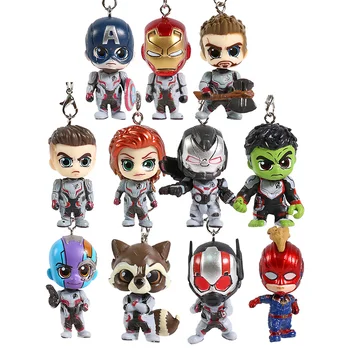 

Marvel Captian America Iron Man Thor Black Widow Hulk Nebula Ant Man Captain Marvel Hawkeye Keychain PVC Action Figure