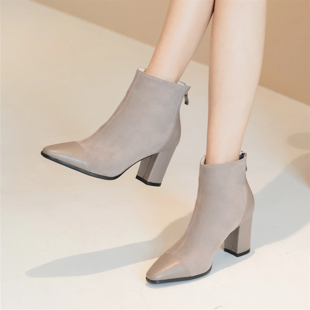

Plus Size 34-43 Fashion Mixed Colors Ankle Boots Footwear Arrival Women Boots Riding Feminine Shoes Women's High Heels Booties