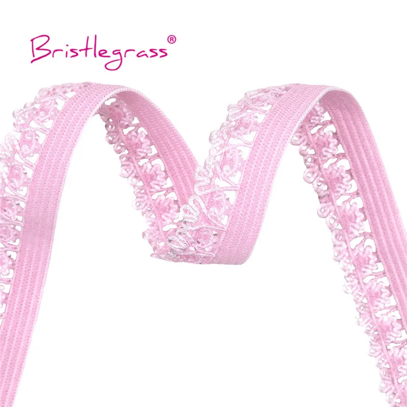 BRISTLEGRASS 피코 에지 레이스 트림 탄성 크라운 프릴 스판덱스 밴드 머리띠 란제리 재봉 공예, 롤당 50 100, 1/2 인치, 13mm