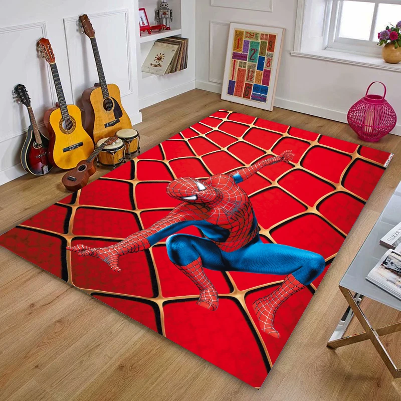 Marvel Spiderman Living Room Bathroom Non-slip Floor Mat Bedroom Bedside Captain America Printing Carpet Boys Child Gift | Дом и сад