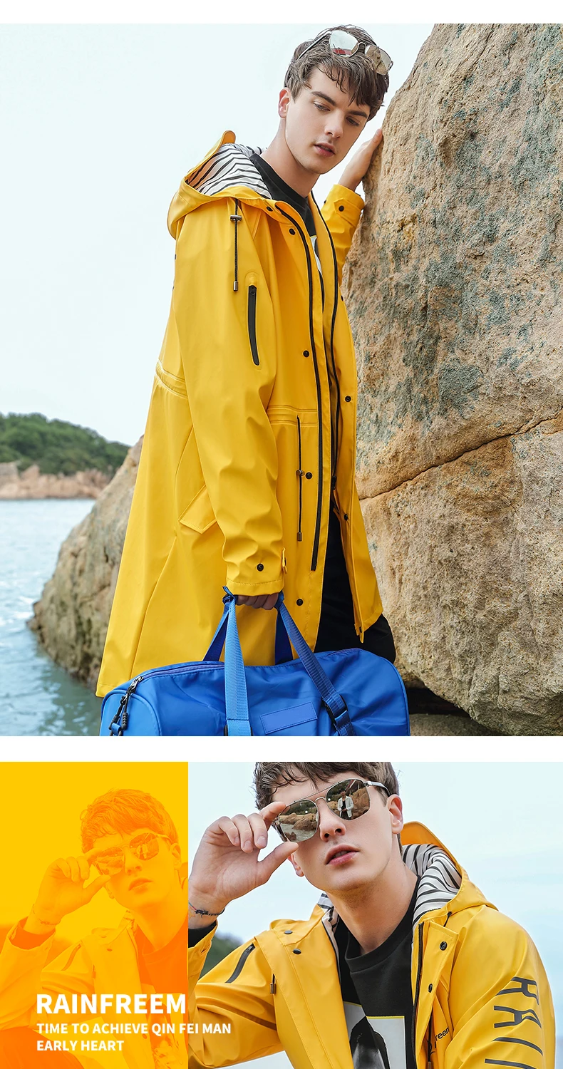 Желтый дождевик водонепроницаемое длинное пальто женский комбинезон плащ открытый непроницаемый Lluvia Дождевик Пончо взрослый плащ пальто AYY32
