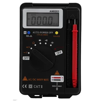

ANENG AN8203 4000 Counts True RMS Mini Digital Multimeter Voltage Resistance Frequency Capacitance Tester With Multimeter Probes