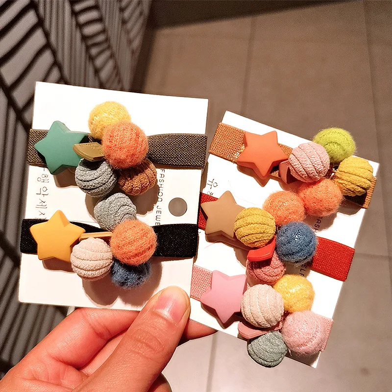 

4Pcs/Lot Simple Girls Colorful Hair Rope Elastic Hair Bands Bezel Wild Personality Fashion ScrunchieWholesale Hair Accessories