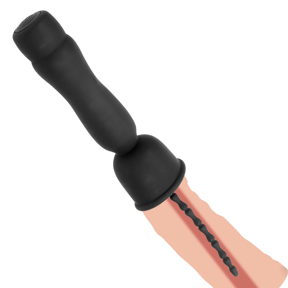 IKOKY 16 Mode Vibrator Silicone Penis Plug Male Chastity Device Urethral Dilators Catheters Sounds Sex Toys for Men Masturbation