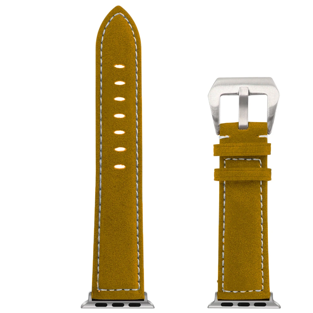 Yellow-brown Новинка, винтажные Кожаные Ремешки для наручных часов iwatch, браслет, ремешок для Apple Watch, 42 мм, 38 мм, спортивный браслет для Series 1/2/3/4/5 ремешок для часов - Цвет: Yellow-brown