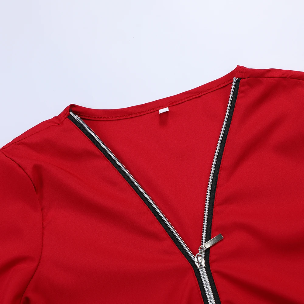 Zipper Short Sleeve Women Shirts Sexy V Neck Solid Women Top Blouses Casual Tee Shirt Tops Female Clothes Plus Sizes Zipper Short Sleeve Women Shirts Sexy V Neck Solid Women Top Blouses Casual Tee Shirt Tops Female Clothes Plus Sizes