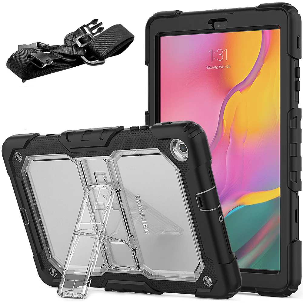 Чехол для Samsung Galaxy Tab A 10,1 T510 T515 SM-T515 дети Heavy Duty плечевой ремень ударопрочный чехол-Подставка Крышка SM-T510