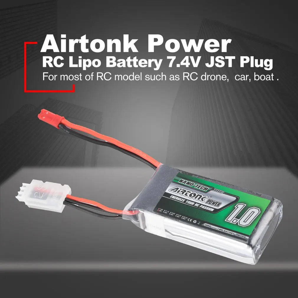 

Airtonk Power 7.4/11.1/14.8V 450/600/850/1100/5200mAh 30C 2s Lipo Battery JST/T/XT30/XT60 Plug Rechargeable RC Drone Car Boat