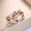 Huiran Fashion Cross Female Finger Ring Jewelry White/Yellow Blue/Rose Red CZ Shine Stone Evening Party Accessories Stylish Gift ► Photo 3/6