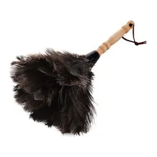 

Ostrich Feather Household Duster Handheld Anti-Static Narrow Corners Sweeping Dust Cleaning Wooden Handle Home Tools