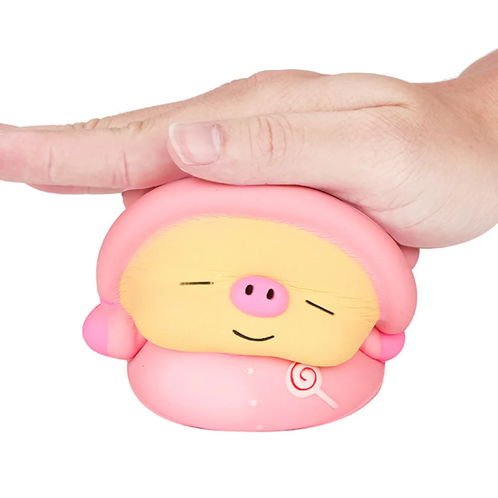 Kawaii Cartoon Pink Piglet Slow Rising Fun Toy Anti-anxiety Decompression toy Cartoon Decoration doll Stretchy Healing toys #B