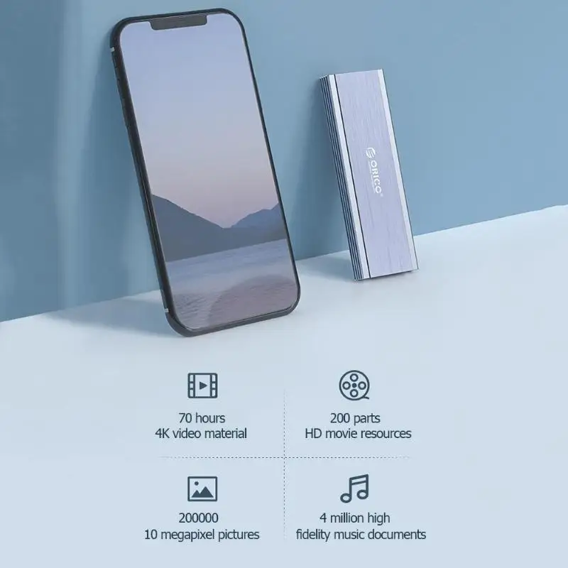 ORICO PRM2F M2 SSD чехол USB 3,1 Тип-C 5 Гбит/с NGFF M.2 корпус SSD жесткий диск коробка Поддержка 2230 2242 2260 2280 m.2 NGFF SSD коробка
