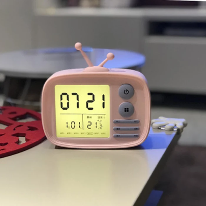 Wake Up светодиодный цифровой динамик Bluetooth будильник спальня держатель телефона Ретро ТВ портативные часы BJStore