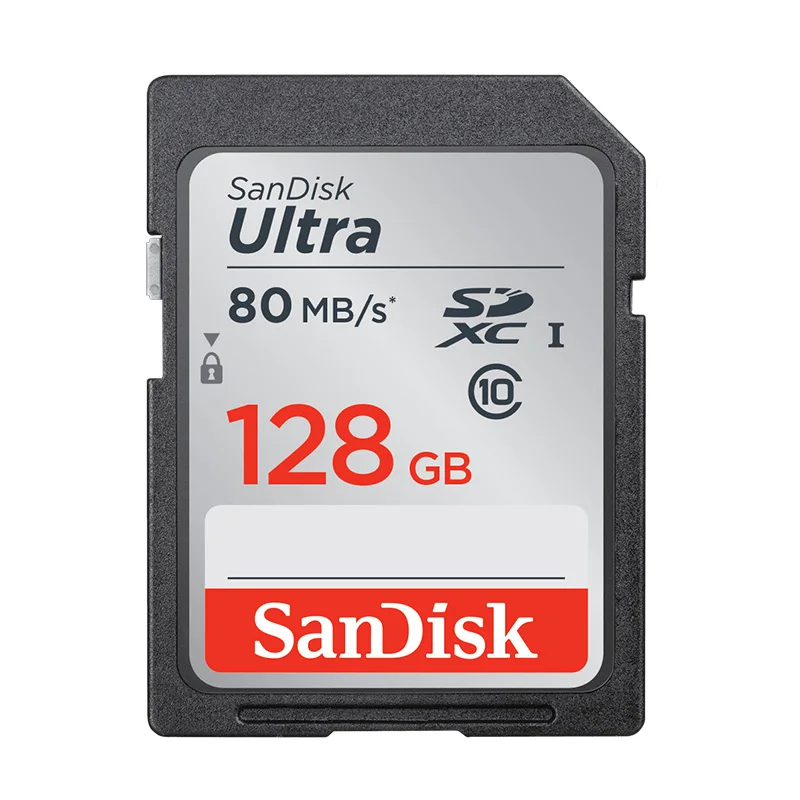 Высокая Скорость двойной флеш-накопитель SanDisk Ultra 80 МБ/с. SD карты Class10 128 Гб 64 ГБ 32 ГБ оперативной памяти, 16 Гб встроенной памяти, слот для карт памяти, флэш-карта для Full HD Камера - Емкость: 128GB