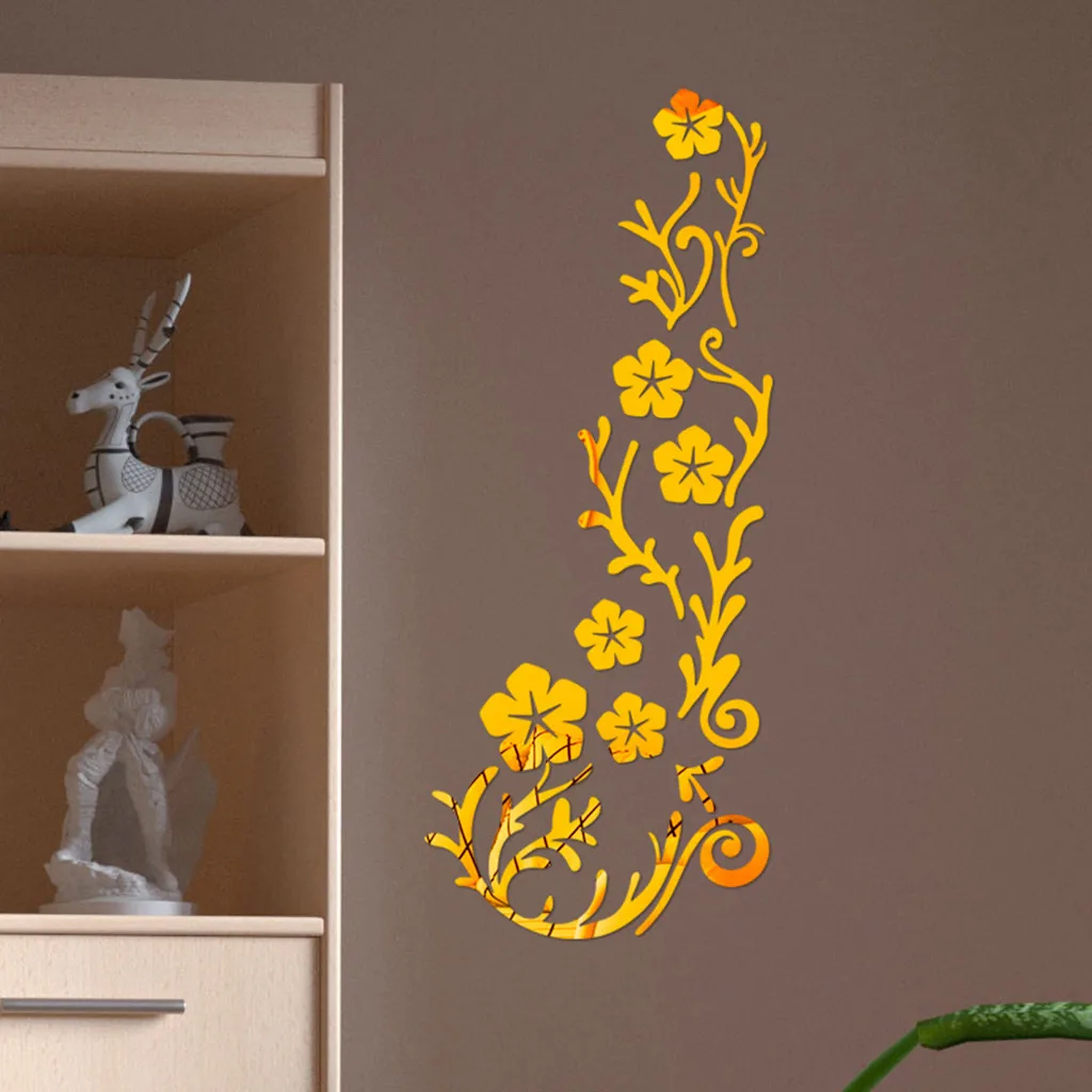 #38 креативные теплые Цветные 3D зеркальные элегантные цветочные художественные