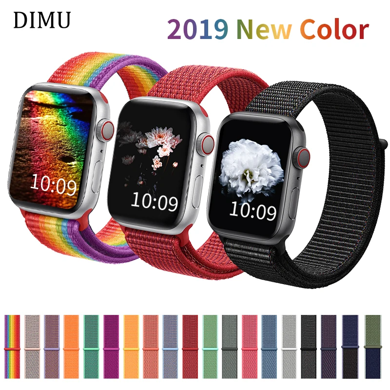 DIMU ремешок для наручных часов Apple Watch Series 5/4/3/2 38 мм 42 мм нейлон из мягкой дышащей ткани сменный ремешок для наручных часов iWatch, версия спортивный ремешок для часов 42 мм 44 мм