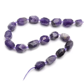 

Natural Amethyst Surface Cutting Big Nugget 13x18mm Irregular Tube Stone Loose Beads