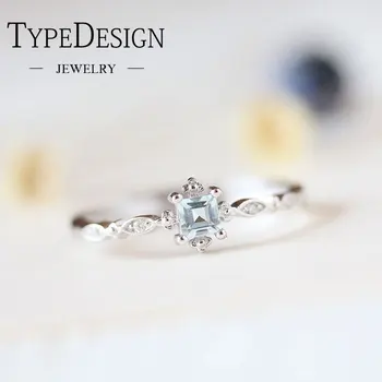 

Exquisite CompactSky Blue Crystal Ring Engagement Wedding Ring Silver Color Rings For Women Anniversary Vintage Gift Jewelry
