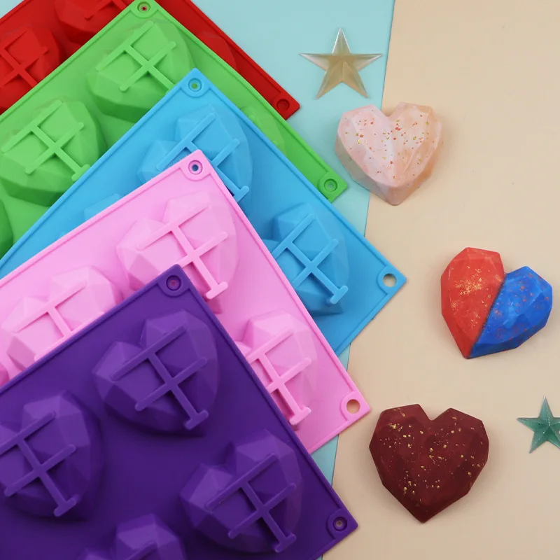 Silicone Cake Mould 6 Small Love Chocolate Mold Mode Bakery Stereo Handmade Soap Mold Stall