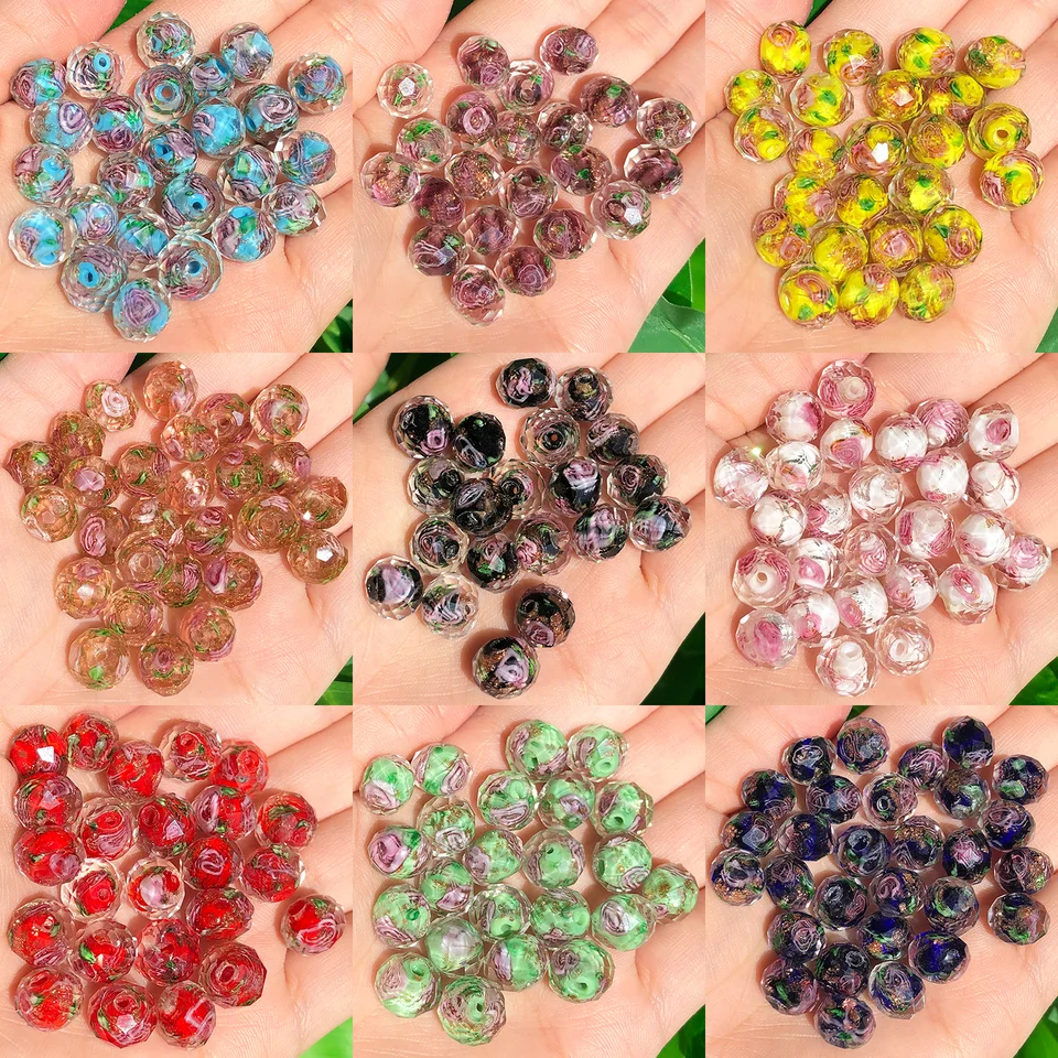 Perles En Verre Transparent Multicolores - Lot De 6 Pour Création De Bijoux DIY