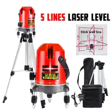 5 линий, 6 точек, лазерный уровень, автоматический самонивелирующийся горизонтальный и вертикальный, регулировка на 360 градусов, высокая видимость со штативом