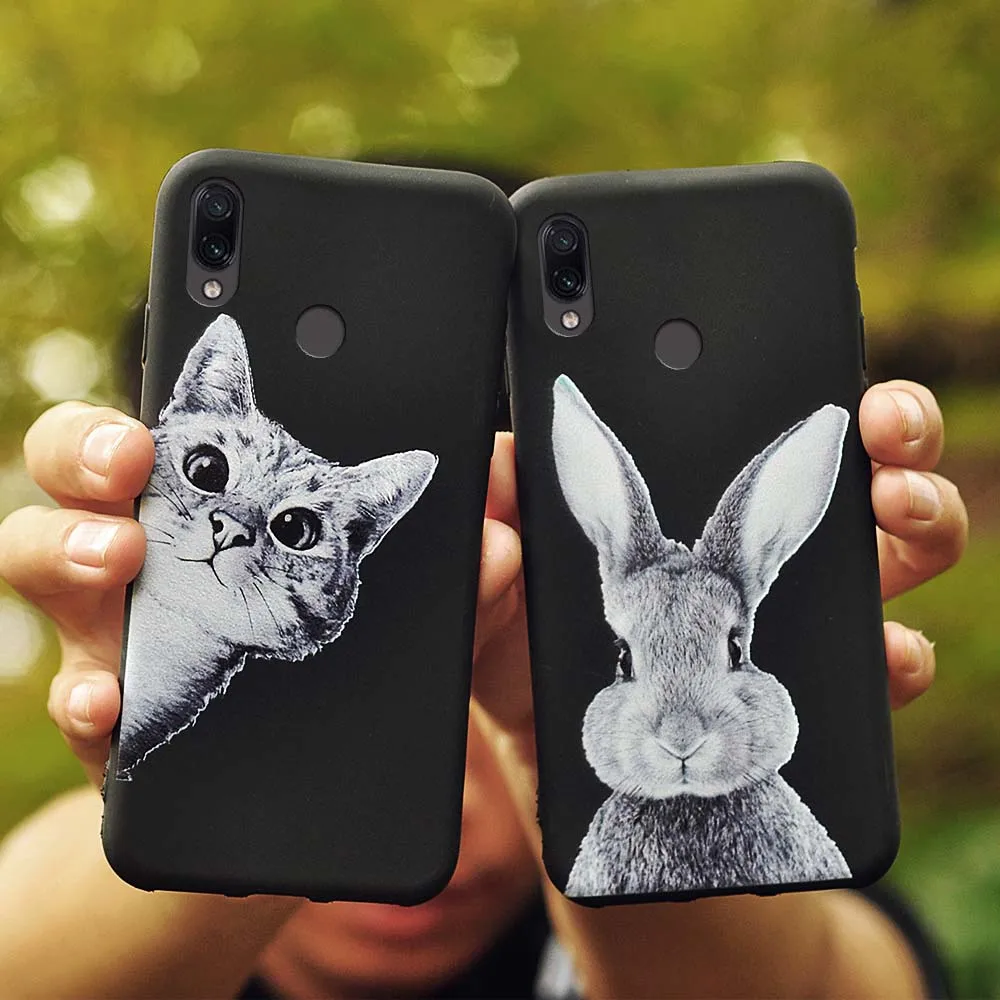 Luxury Hot Soft Silicone Case Cat Hare for Xiaomi Redmi 7 7A GO S2 4X 5 5Plus 6 6A K20 Note 4 5A Pro Fashion Cover carcasa |