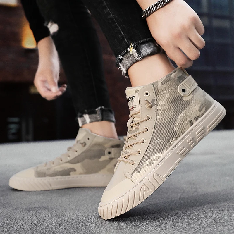 Band New High Top Canvas Shoes Men Sneakers Lace-up Unisex Casual Classic Retro Style Black Quality Female zapatillas | Обувь