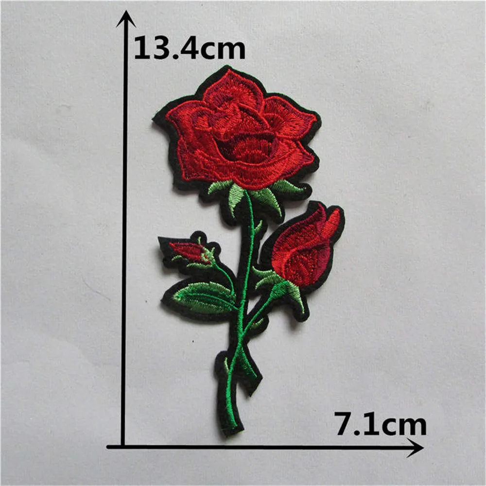Buy Hot !!! 1pc Red Rose Embroidered Sewing On Patch Flower Iron On Patch  Stickers For Clothes Online - 360 Digitizing - Embroidery Designs