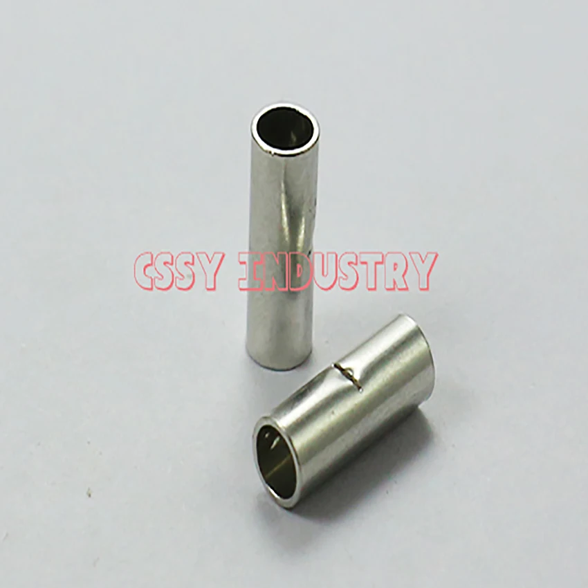 50PCS BN0.5 1.25 2 3.5 5.5 8 14 22 38 nakedIntermediate Joint Copper Connection Pipe Connected to Terminal for 26-2AWG Wire