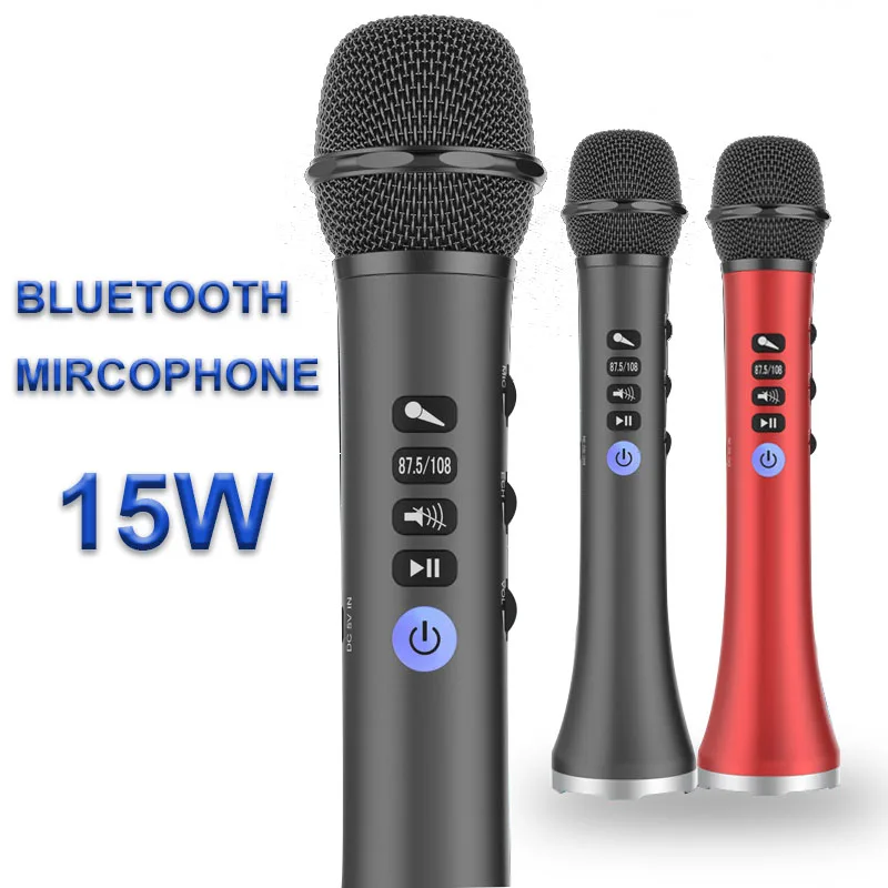 Профессиональный Портативный беспроводной Bluetooth микрофон для караоке 15 Вт с USB