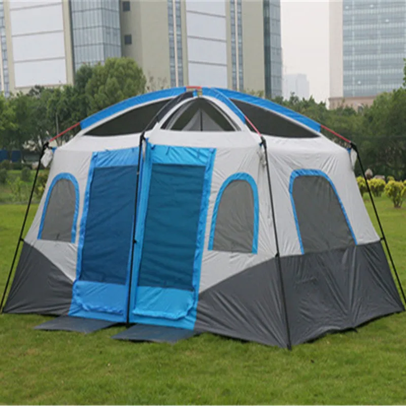 10-12 человек кемпинговые палатки две спальни альпинистские палатки Водонепроницаемый двухслойный предотвратить окунь в палатке Открытый Туризм пляж путешествия