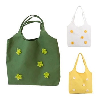 

Women's Foldable Reusable Shopping Bag Eco Tote Bag Beach Bag Large Capacity Canvas Shoulder Bag