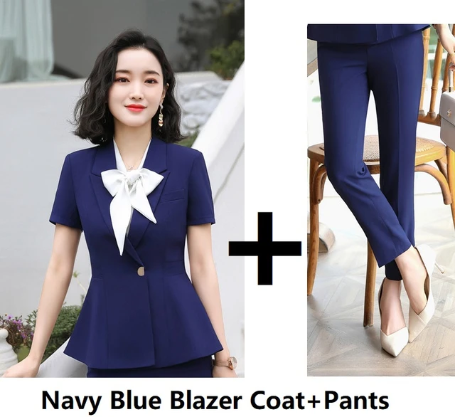 2020 Summer Short Sleeve Uniform Designs Women Business Suits Formal