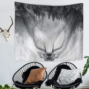 

Deer Star Tapestry Wall Hanging Wall Tapestry Beach Mat Polyester Blanket Farmhouse Decor Mexican Decoration