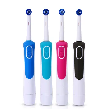 

Rotating Electric Toothbrush with 4 Replacement Heads Battery Type No Rechargeable Tooth Brush Teeth Whitening Adults Deep Clean