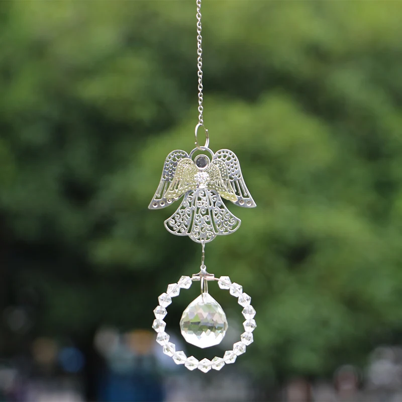 Crystalsuncatcher Schutzengel Aus Kristallglas – Regenbogen-Maker-Set, 7 Stück, Ca. 20 Cm