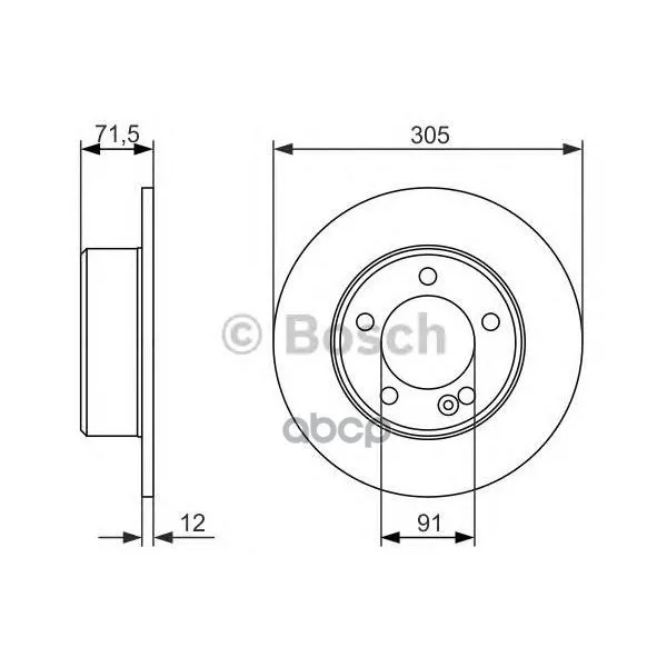 Диск Тормозной Opel: Movano B C Бортовой Платформой 2.3 Cdti Rwd 10- Bosch арт. 0986479714