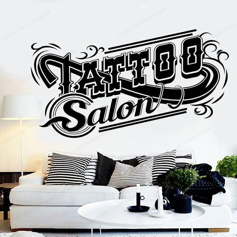 Tattoo Salon Wall Decal Tattoo Shop Sign Design Window Vinyl Sticker Tattoo Studio Wall Decor Art Mural Jh615 Wall Stickers Aliexpress