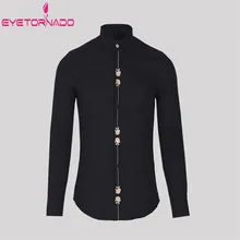 Мужская рубашка с вышитыми розами на лето и осень, белая рубашка с длинным рукавом для свадебной вечеринки, приталенный повседневный деловой смокинг