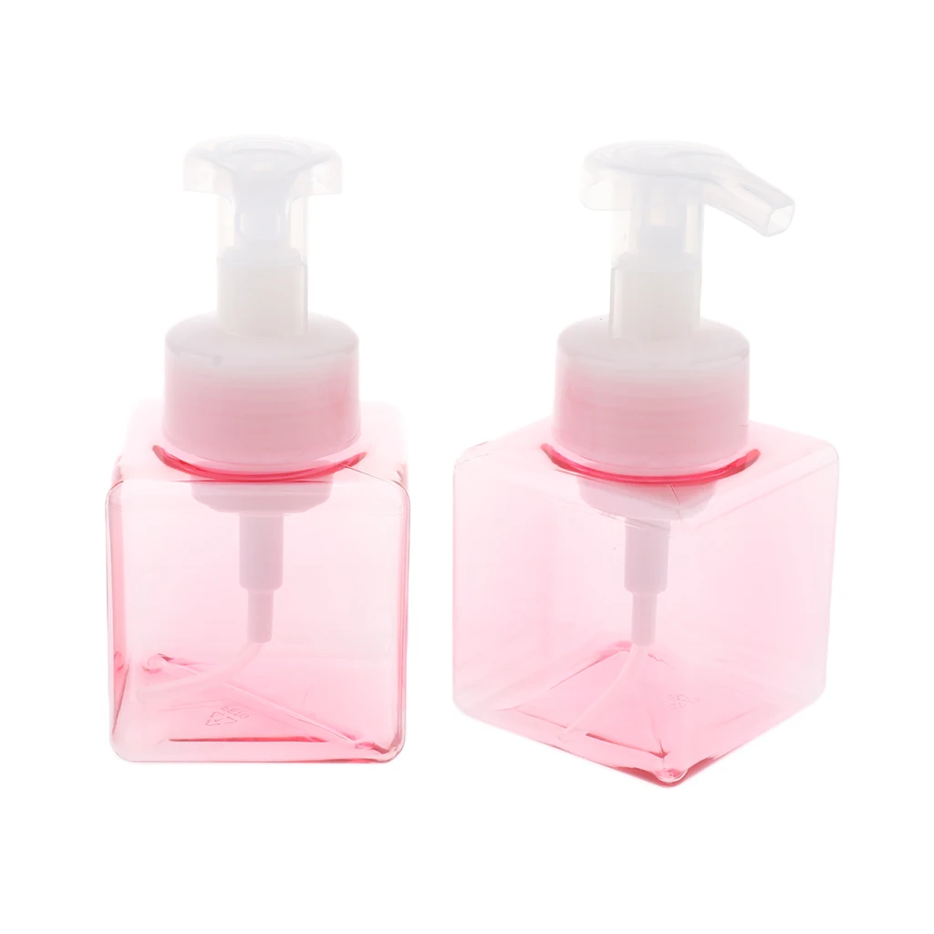 2Pcs 250ML Plastic Empty Shampoo Cosmetic Foaming Soap Containers Vials