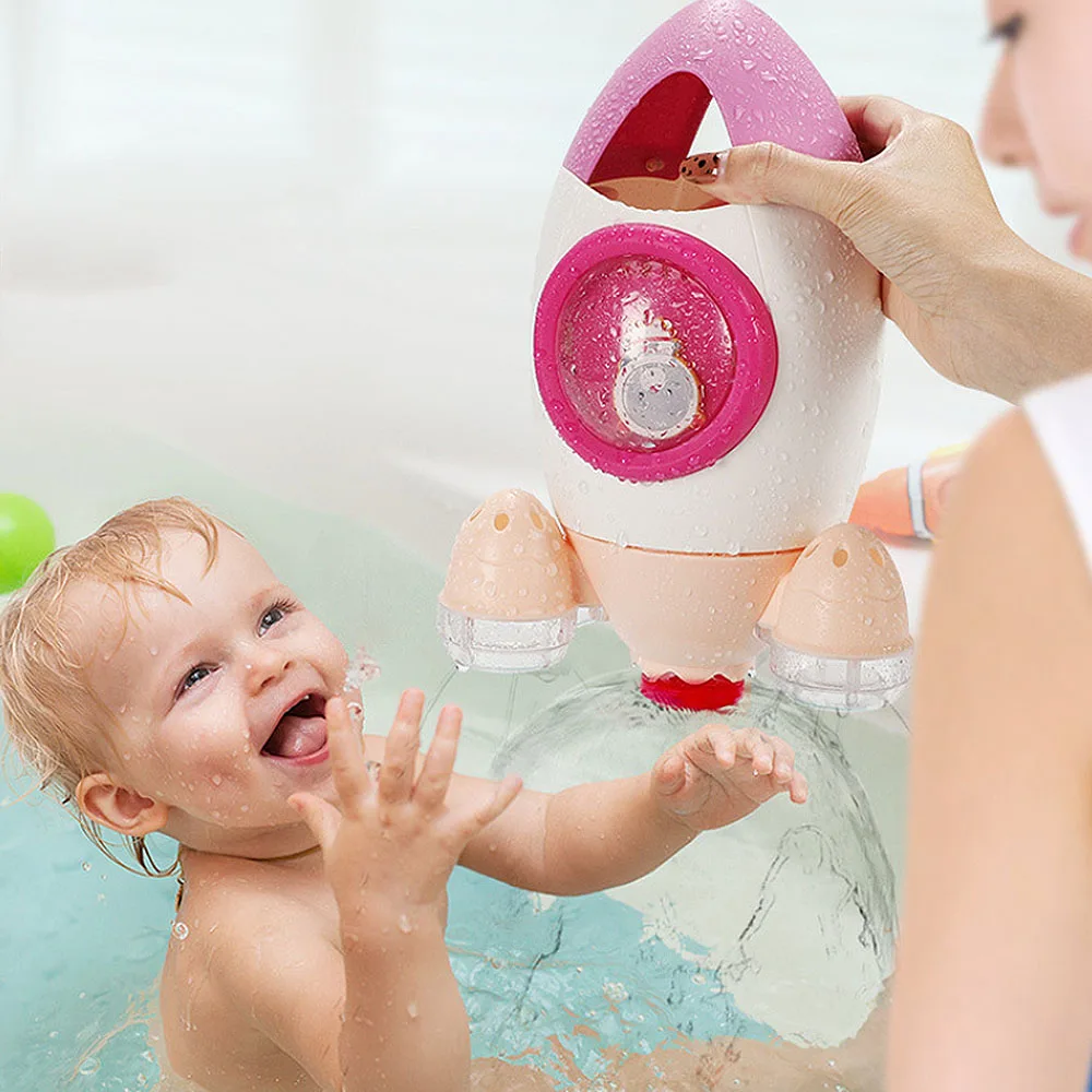 Детская игрушка для ванной, ванна, вода, забавный пляж, вращающаяся вода, ракета, Детская ванна, игрушка для малышей, детская вода, пляж, игрушки, горячая игрушка J74