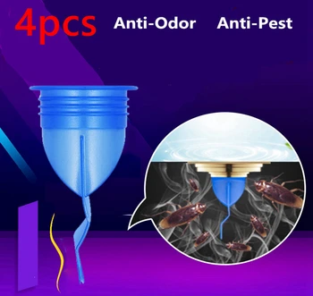 

4pcs Bathroom odor-proof leak core silicone Floor Drain Odor-resistant kitchen bathroom Anti-pest Anti-odor Accessories Clean
