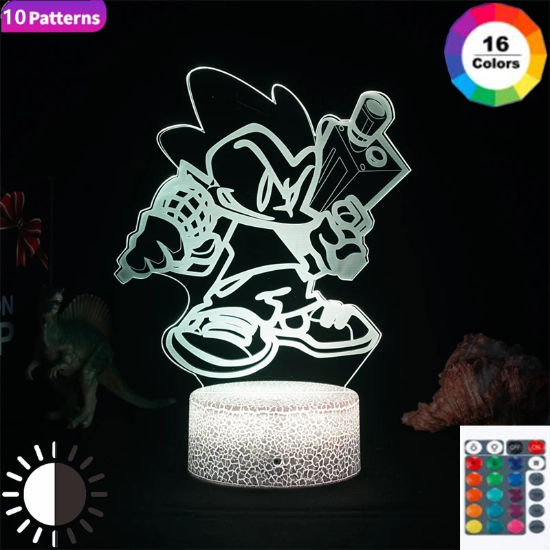

Игра пятничная ночь Funkin FNF RGB лампа фигурка игровая Настройка Pico декор комнаты 3D необычный лавосветильник детский подарок Геймерское украшение спальня