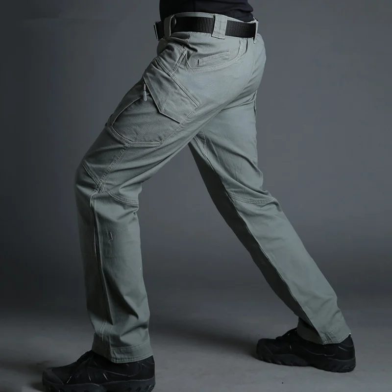Городские тактические брюки-карго, мужские армейские военные штаны, хлопковые брюки с множеством карманов, эластичные мужские повседневные брюки, XXXL