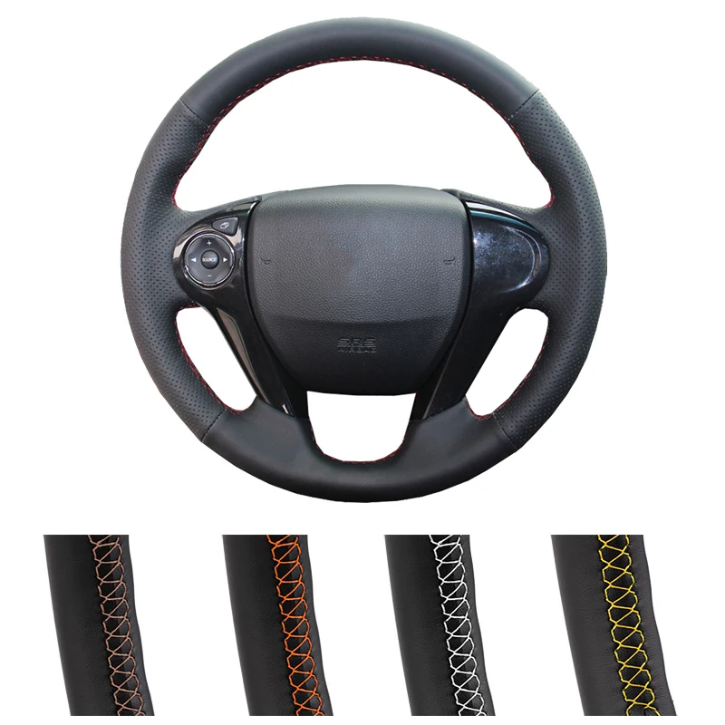 

Car Steering Cover DIY Custom Made Steering Wrap For Honda Accord9 Odyssey Crosstour 2013-2016 Pilot 2017