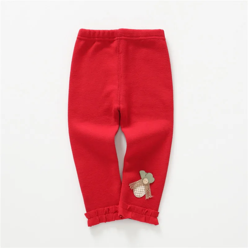 Зимние плотные теплые штаны для малышей, детские штаны для девочек, трикотажные хлопковые леггинсы для малышей, Одежда для новорожденных - Цвет: red
