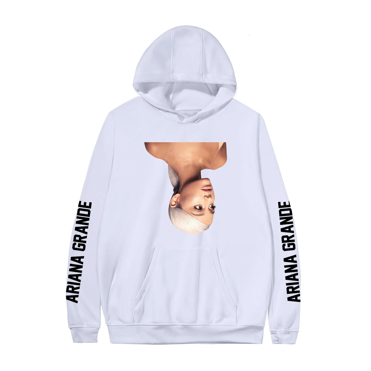Ariana Grande пуловер топы для девочек Толстовка Kawaii с капюшоном женские толстовки в стиле Харадзюку хип-хоп толстовки с принтом Одежда больших размеров - Цвет: 5-white